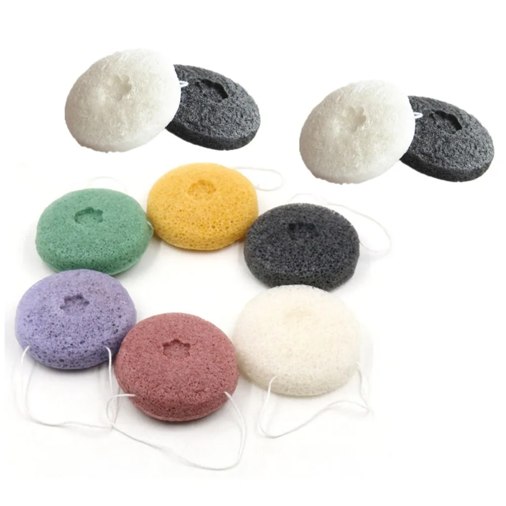10 шт. губка Konjac натуральная Konnyaku для лица Губка мытья очищающая косметическая