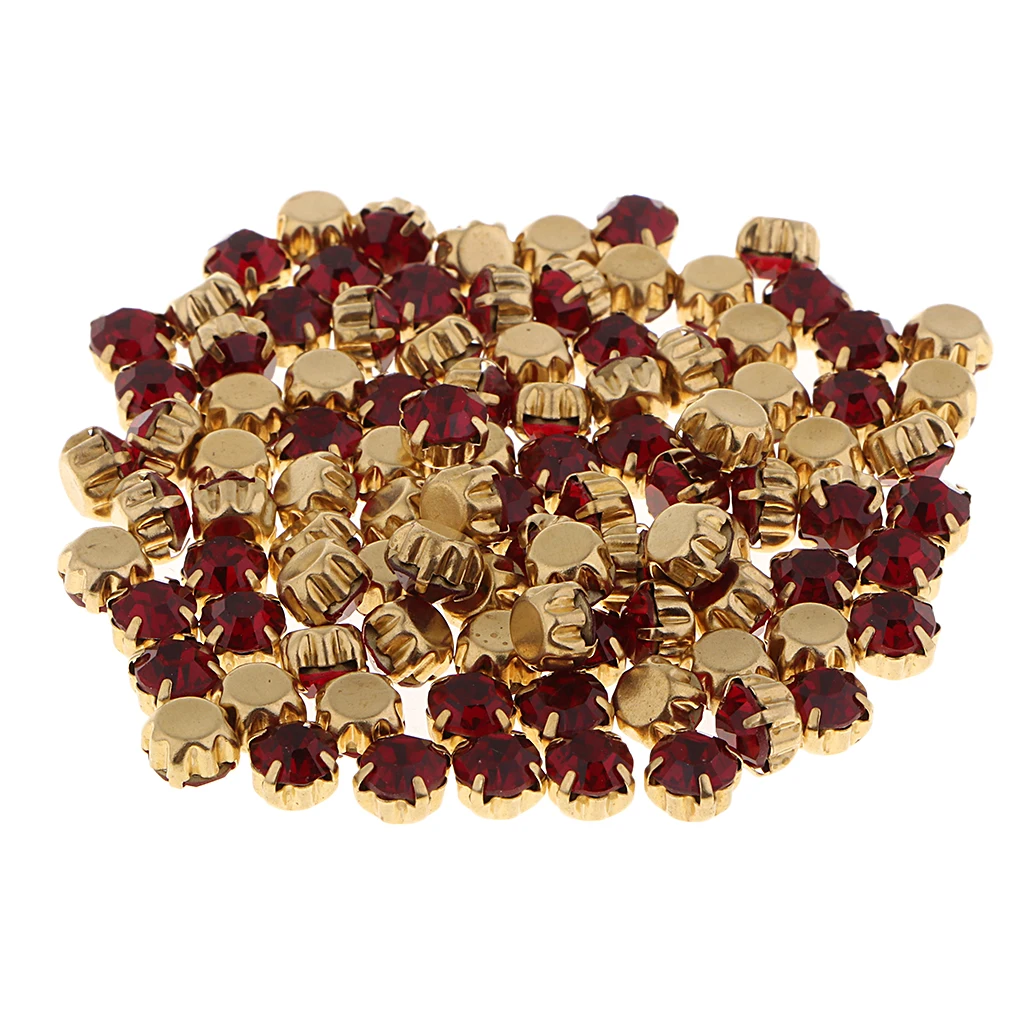 6mm Red 100 шт Акриловые Плоские пришивные стразы DIY хобби рукоделие для рукоделия изготовление тканей одежды украшения для свадебной вечеринки - Цвет: 6mm Red