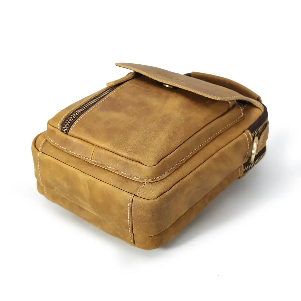 Tiding новая кожаная мужская повседневная маленькая сумка через плечо