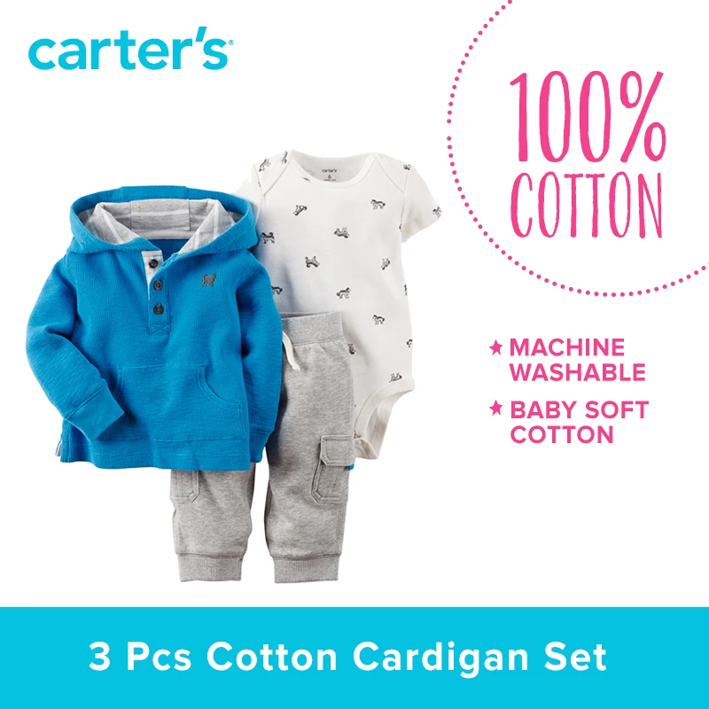 Carter's/3 шт. для маленьких детей хлопковый кардиган комплект 127G054 продается из