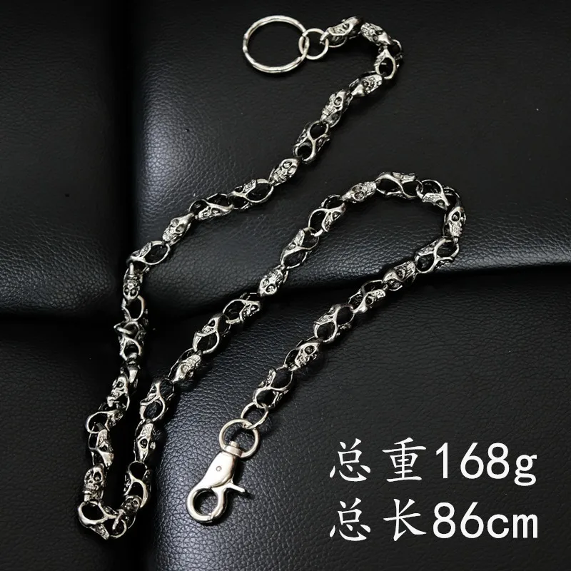 86cm Hip Hop Gothic Men's Skeleton Waist Chains Accessories Wallet Chain Biker Trucker Keychain Punk Heavy Jeans Pants | Украшения и