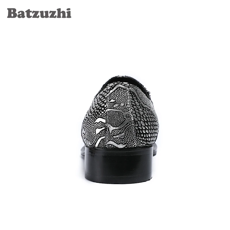 Batzuzhi Роскошные итальянские стильные мужские туфли с острым металлическим носком