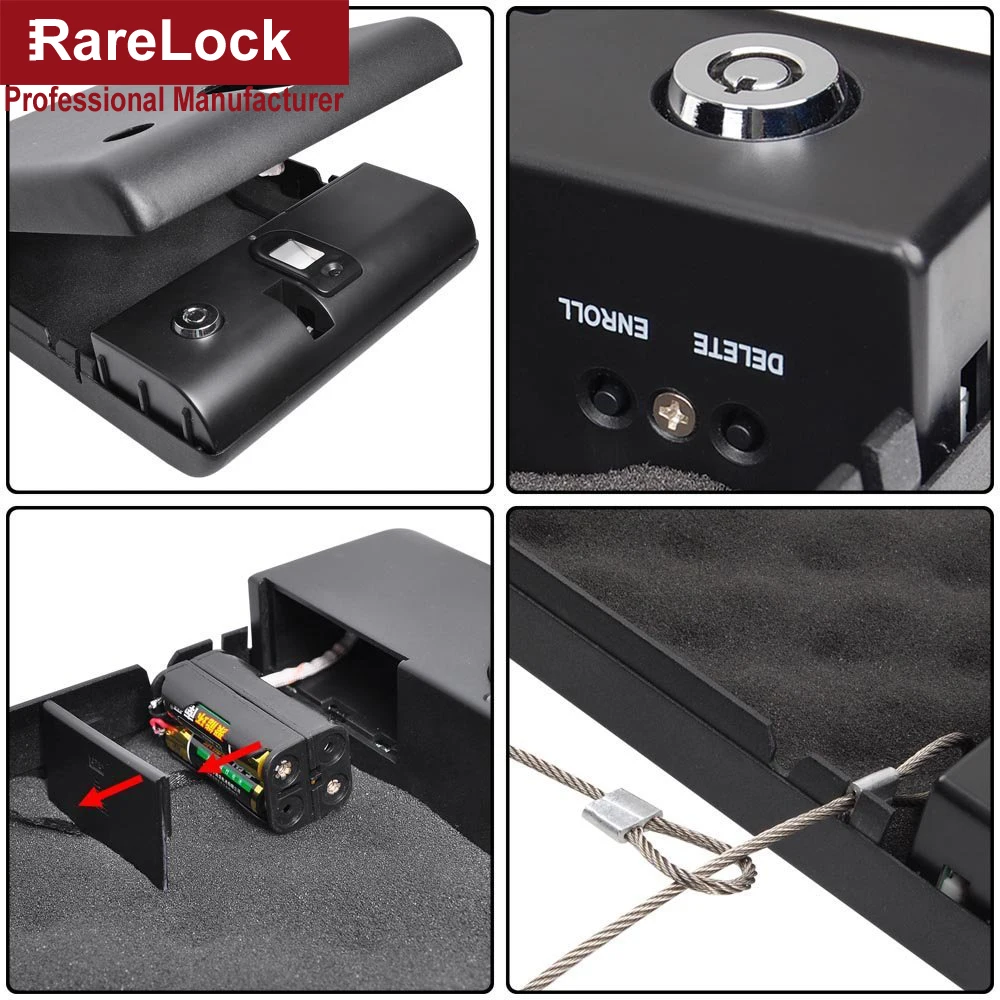 Биометрический Сейф одноцветное Сталь ключ Оружейный сейф ящик для ценных вещей