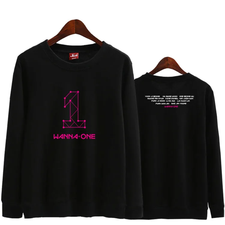 Новая группа Kpop толстовка с надписью Want one all name/Розовая тонкая Толстовка принтом