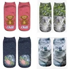 Носки женские с 3D-принтом, удивленные коала из слмюяна, повседневные носки в стиле Харадзюку с изображением персонажей, носки до щиколотки унисекс с низким вырезом