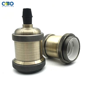 Винтажная алюминиевая Подвесная лампа для лампы Эдисона в стиле ретро, декоративная осветительная арматура, патрон для светильник пы E27, 5 цветов