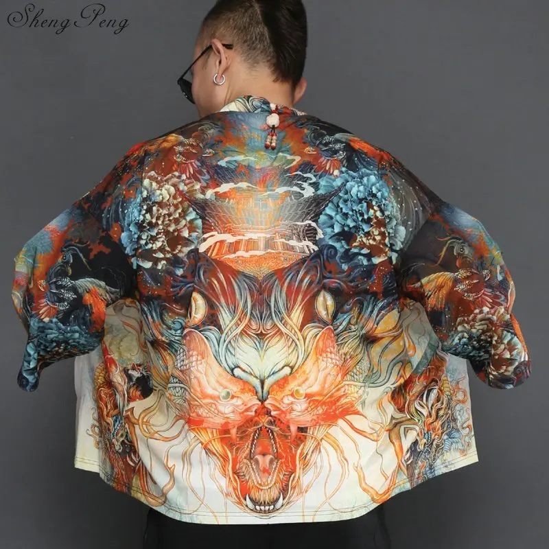 Кимоно yukata kimino haori кимоно для мужчин черный японский топ с принтом Япония