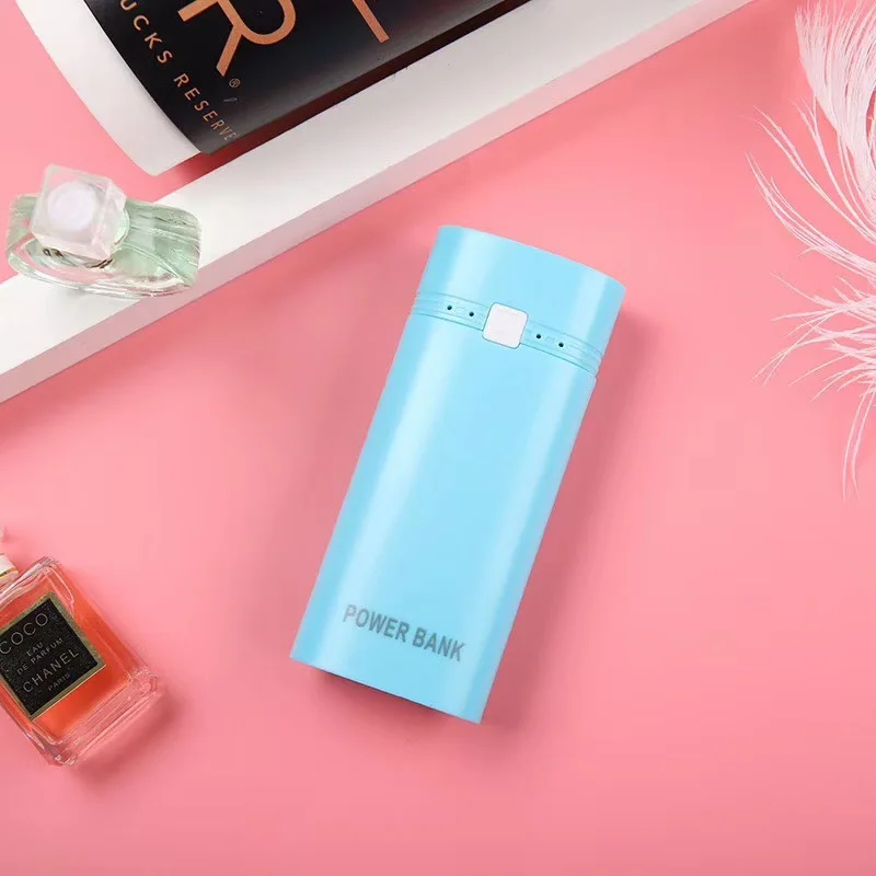 Blue No Battery Mi ni портативный внешний аккумулятор без батареи Внешний аккумулятор 18650 USB колоннар зарядное устройство для телефона внешний аккумулятор для Xiaomi mi iPhone X Note 8 - Цвет: Blue No Battery