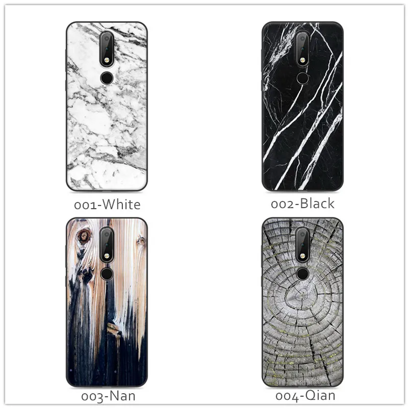 For Nokia X6 Case Shockproof Wood Grain Cover Soft TPU 6.1 Plus 2018 5.8&quot Painted Protective Shield |