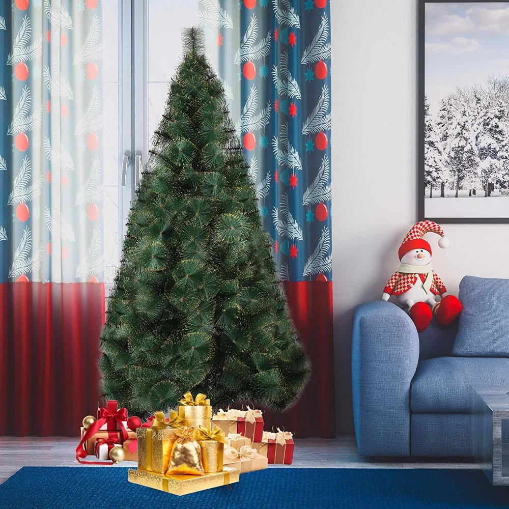 

1.8/2.1/2.4M Tall Artificial Christmas Tree Decoration PET Gold Dot Pine Needles Tree