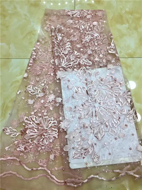 

Latest African Lace Fabric 2019 Black Tulle Lace Fabric With Sequins Beads High Quality African Nigerian Women For 5yards XX2
