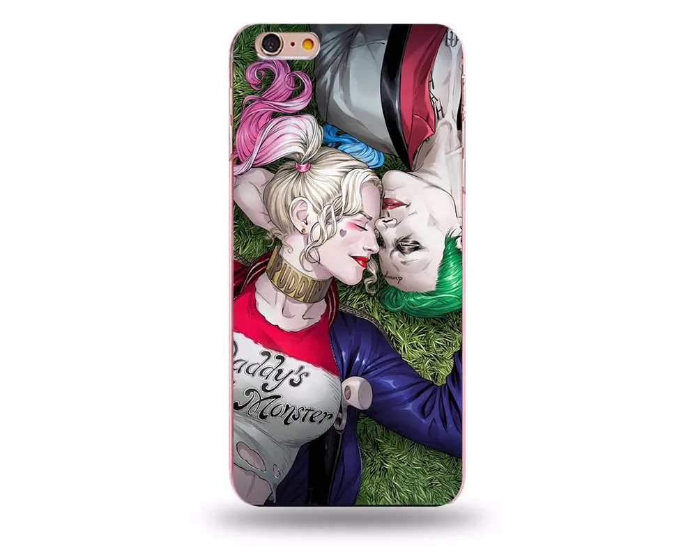 IMIDO 2017 Harley Quinn Cover For Iphone 7 6s Case Transparent Hard PC Coque Phone Bag 5s Plus Fundas |