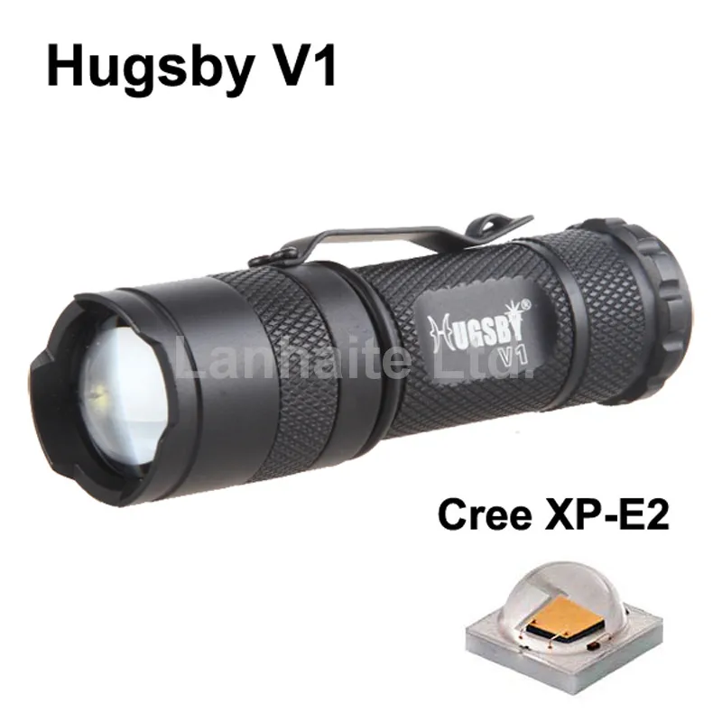 Светодиодный фонарик Hugsby V1 Cree XP-E2 R3 140 люмен 3 режима масштабируемый черный