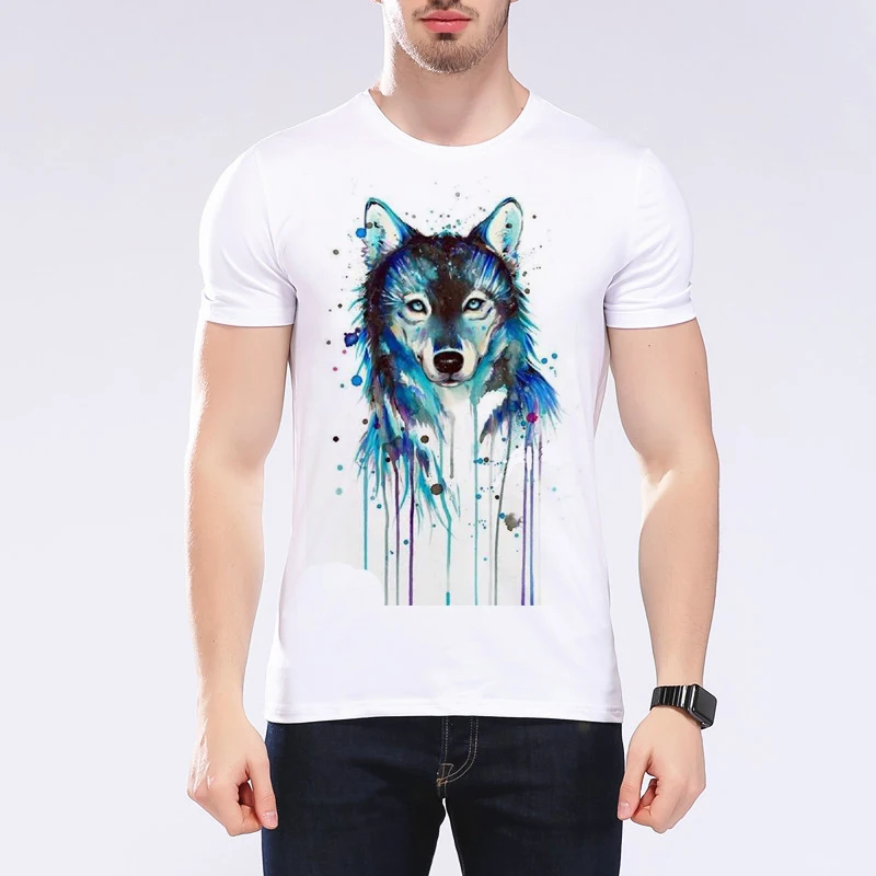 Новый осенний зимний мужской живопись Футболка с принтом тигра футболка