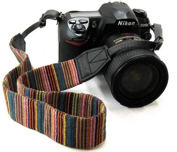 

Camera Neck Strap for SLR DSLR Color stripes Soft red
