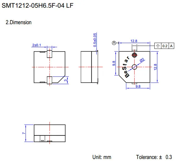 Оригинальный новый 100% SMT1212 05H6.5F 04LF Электромагнитный зуммер 5В 40мА 2400 Гц