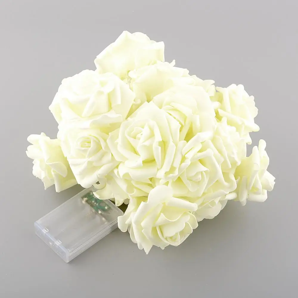 Роза 30 СВЕТОДИОДНЫЙ Романтический Цветок Свадьба Теплый Белый Рождество день