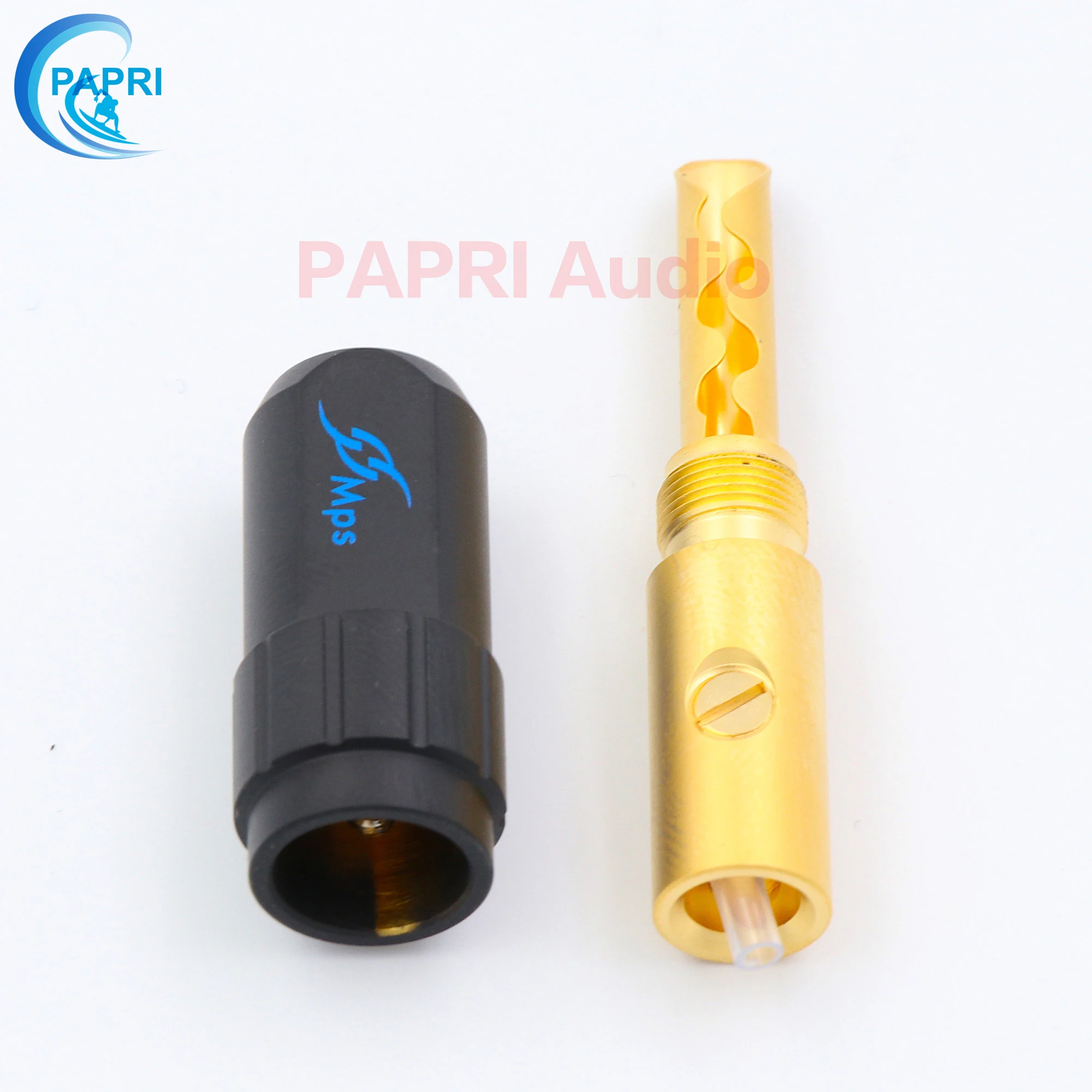 

PAPRI MPS Shark-5 HiFi Banana Plugs Pure Brass 24K Gold Plated Audio DIY Male Speaker Jack Connector Tube Amplifier
