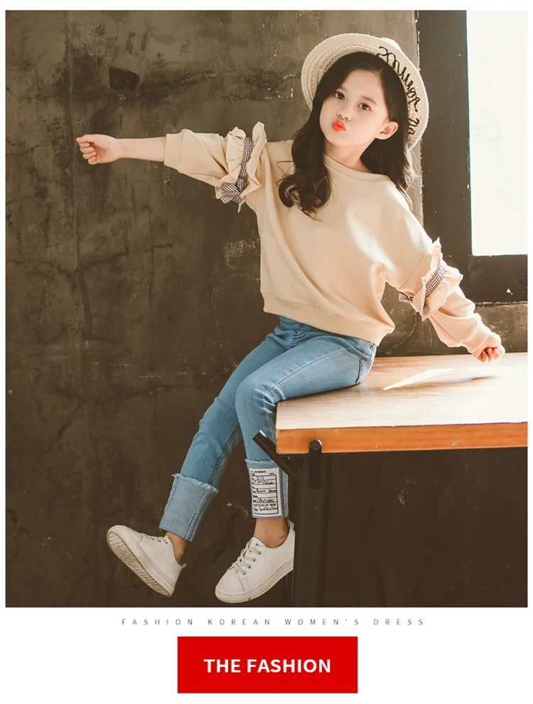 Girls Clothes Sets Kids Fashion Tops Jeans Two Piece Set Children Spring Autumn Suit Girls Outfits 7 8 9 10 11 12 13 14 Years