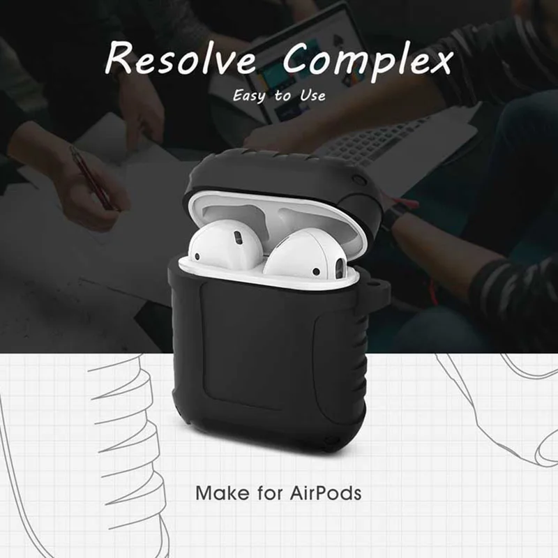 Чехол XSDTS для Apple Airpods 1 и 2 силиконовый чехол наушников Air pods й зарядный s светится в
