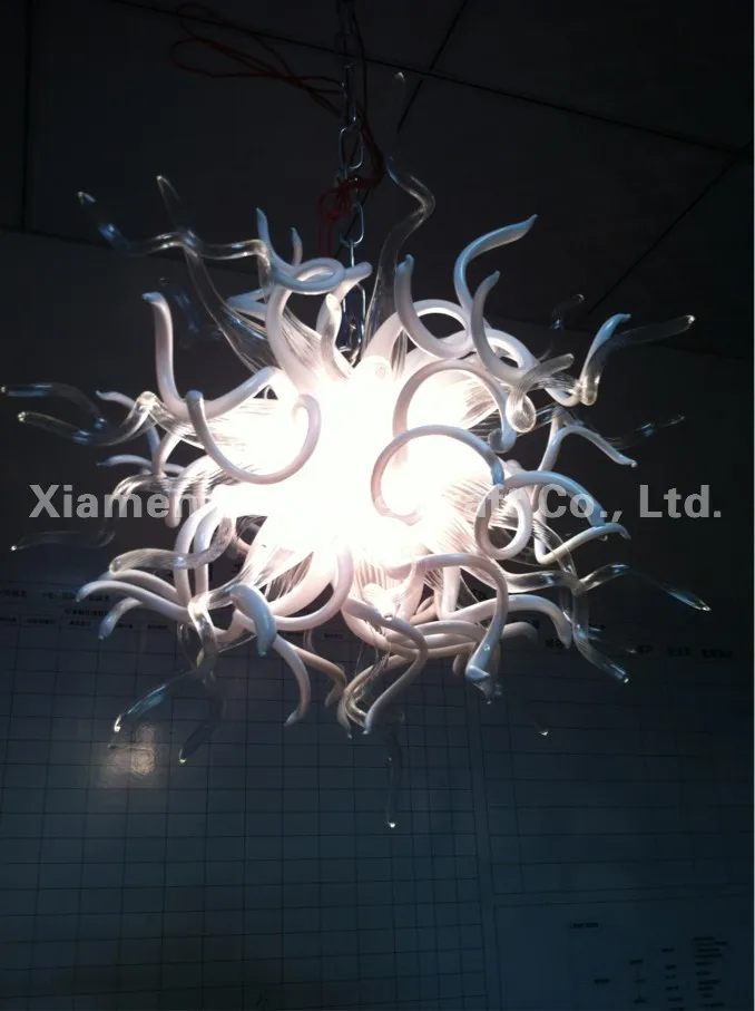 

LED Light Source Indoor Art Decorative Dale Style White Colored Hand Blown Murano Glass Chandelier Lamp