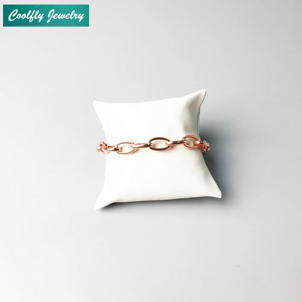 COOLFLY модный браслет цвета розового золота для женщин стиль звено цепи хороший