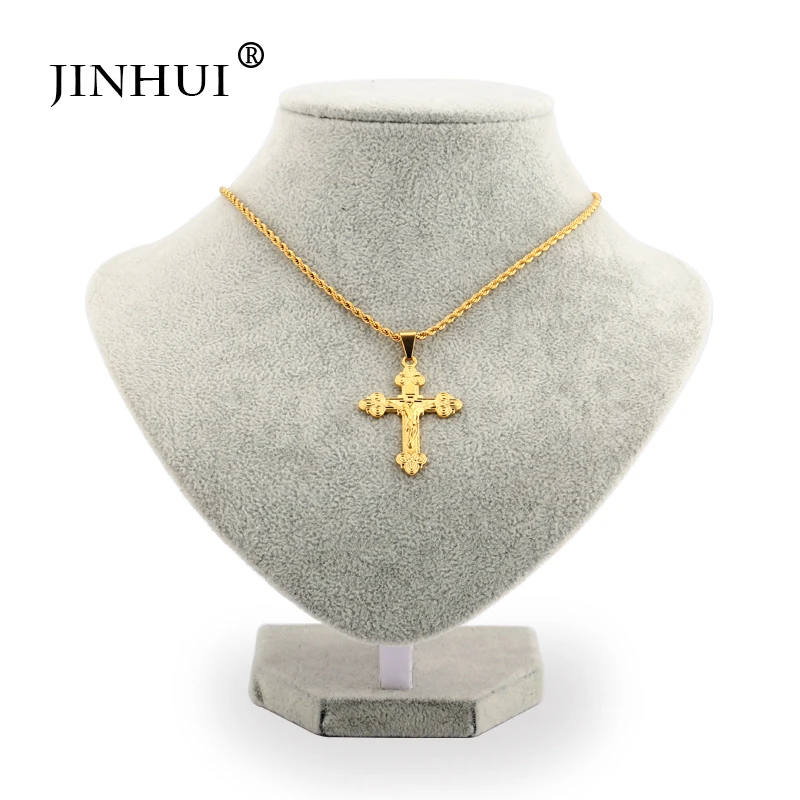 JIN HUI 2019 новые модные ювелирные изделия золотого цвета с распятием Иисуса