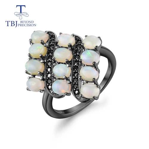 opal TBJ, новинка, кольцо с натуральным опалом, серебро 925 пробы, хорошее ювелирное изделие для женщин, годовщина жены, лучший подарок - Цвет камня: opal