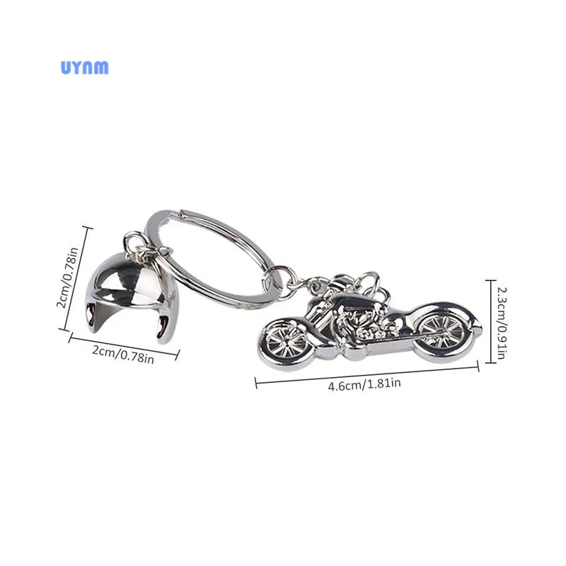 UYNM 3D motorcycle metal keyring silver helmet keychain creative gift alloy car for men interior accessory | Автомобили и