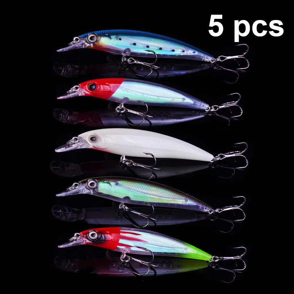 5 шт./лот QXO Minnow рыболовные приманки CrankbaitIce море все товары для рыбалки воблеры