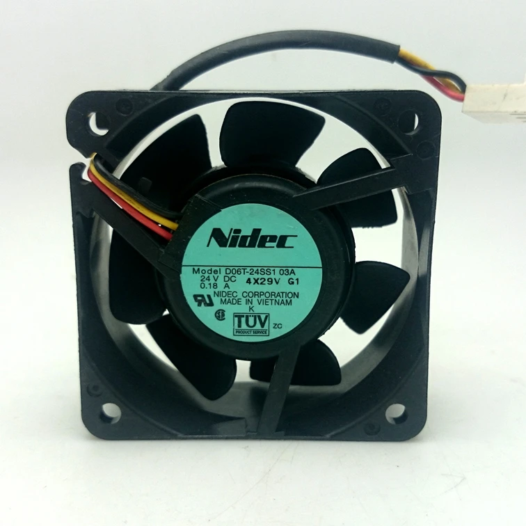 Б/у NIDEC D06T-24SS1 03A 6025 DC24V 0.18A частоты Вентилятор охлаждения