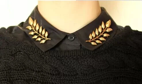 Golden Wheat Leaves Brooch Shirt Suit Get Needle Button Led Pendant Collar Clip Women Wedding hijab pins Jewelry b2.5D25300 | Украшения и