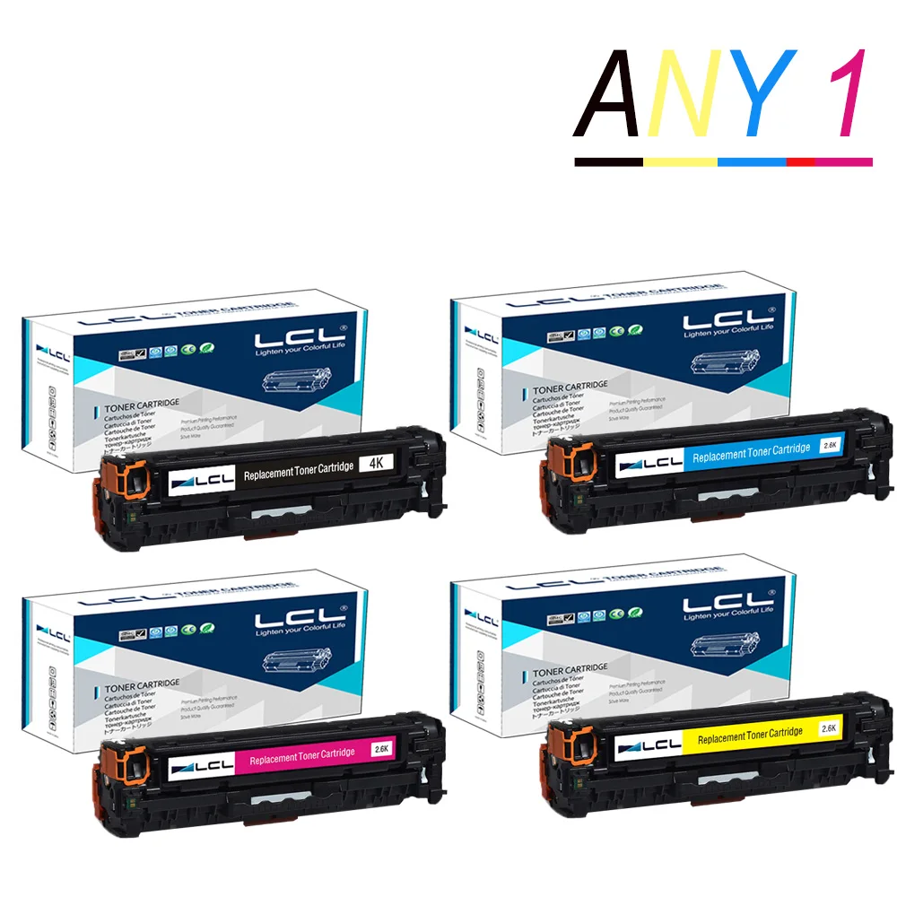 Любой 1 LCL 305X 305A CE410X CE410A CE411A CE412A CE413A (1 Pack) Тонер картридж совместимый для HP Laserjet
