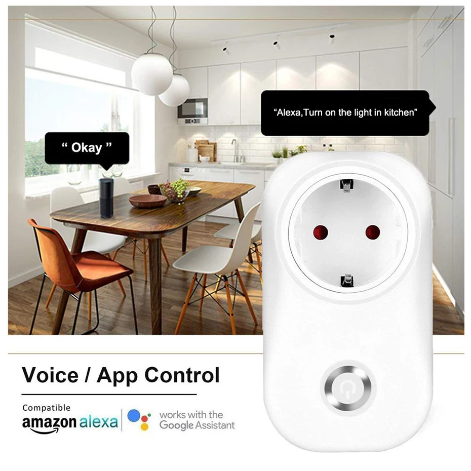 AVATTO 16A ЕС Wifi умная розетка с Alexa, Google home аудио приложение Беспроводное управление Умный Мопс розетка с Android ios Телефон