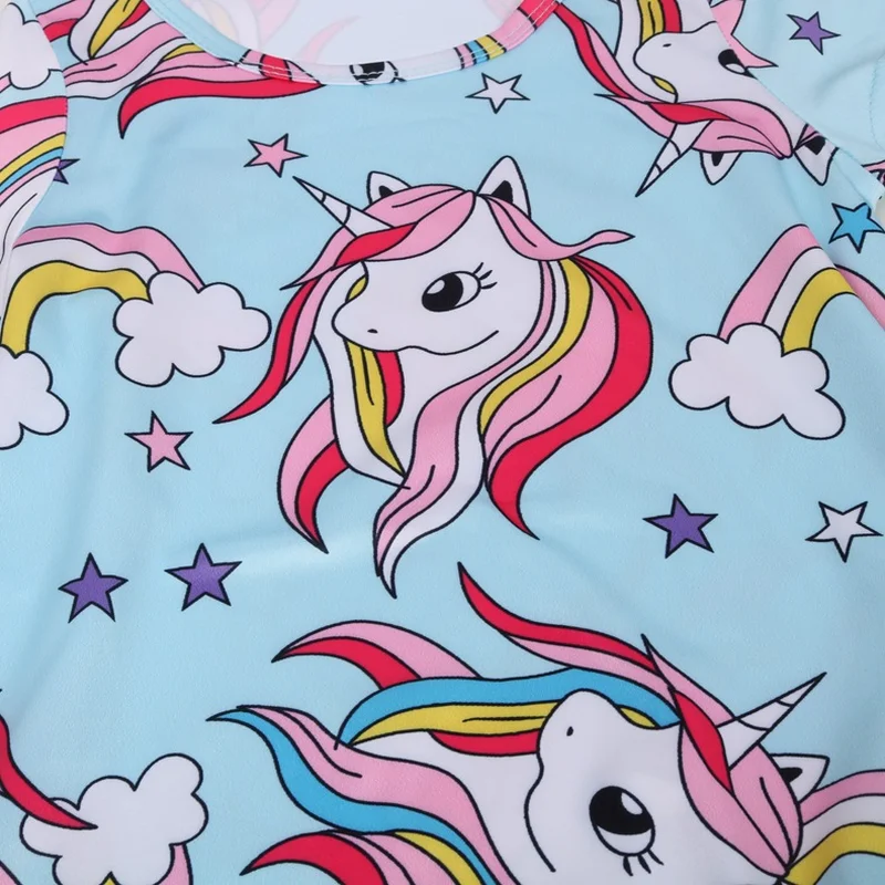 Floral Rainbow Dress Unicorn Party Girls Princess Kids Fancy Birthday Dresses Children Girl Summer Unicornio Costume | Детская одежда и