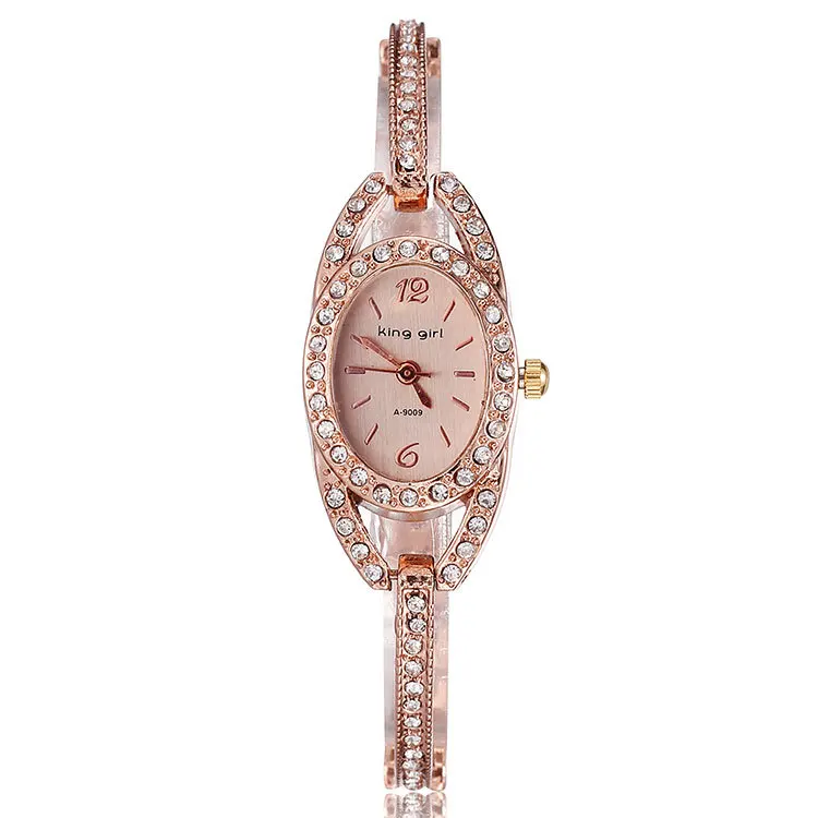 New arrival dropship fashion watches quartz analog alloy full crystal diamonds rose gold wristwatch women ladies bracelet watch|watch lux|bracelet