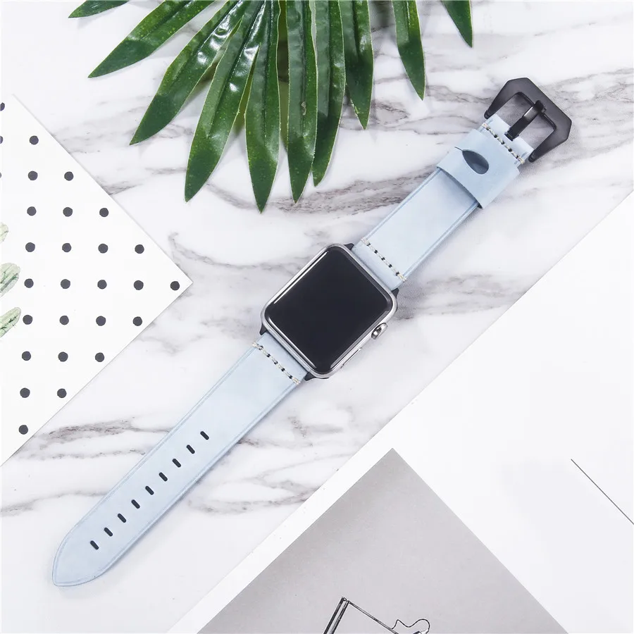Модный Матовый кожаный ремешок для Apple Watch 38, 42 мм, ремешок с пряжкой, винтажные Ремешки для наручных часов iWatch Series 5, 4, 3, 2, 1 издание, 40, 44 мм