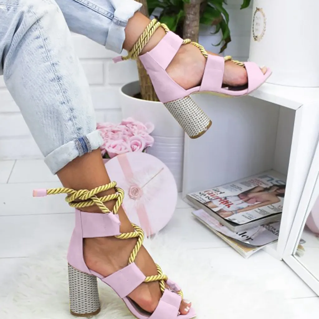 Сандалии SAGACE женские на высоком каблуке модные однотонные Босоножки платформе с