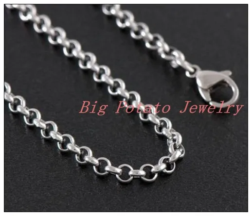 5/6/9mm New Charming 316L Stainless Steel Silver Color Rolo Chain Mens Womens Necklace Fashion Jewelry Never Fade | Украшения и