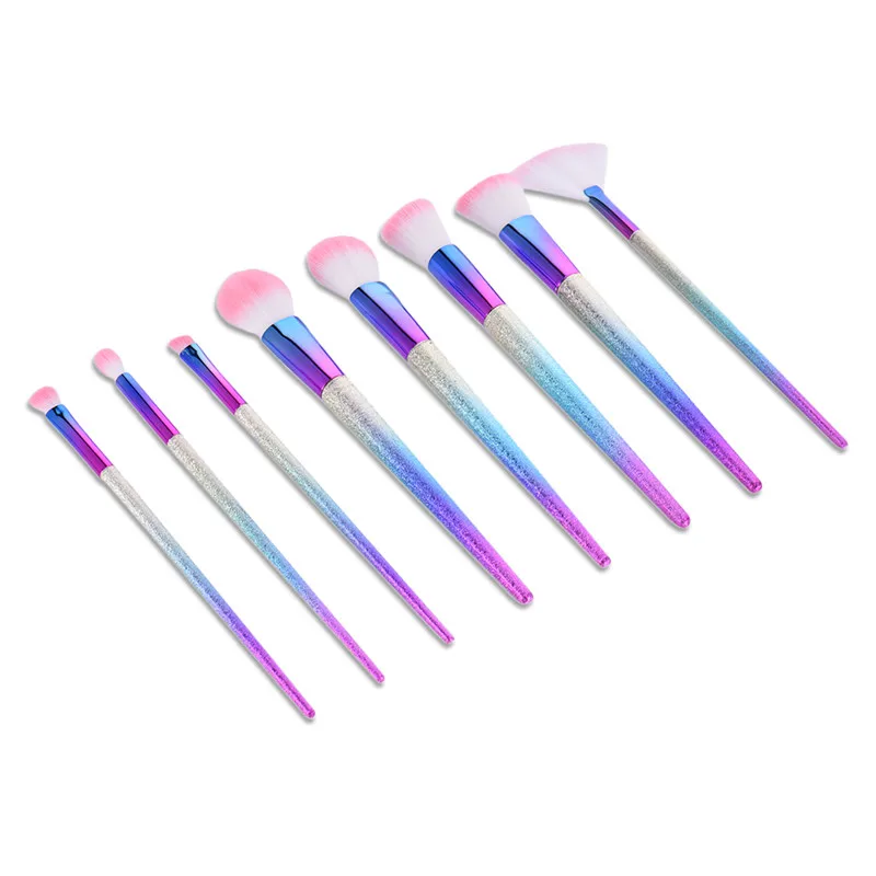 8 шт./компл. градиентная Радужная щетка противоскользящая матовая Кисть для