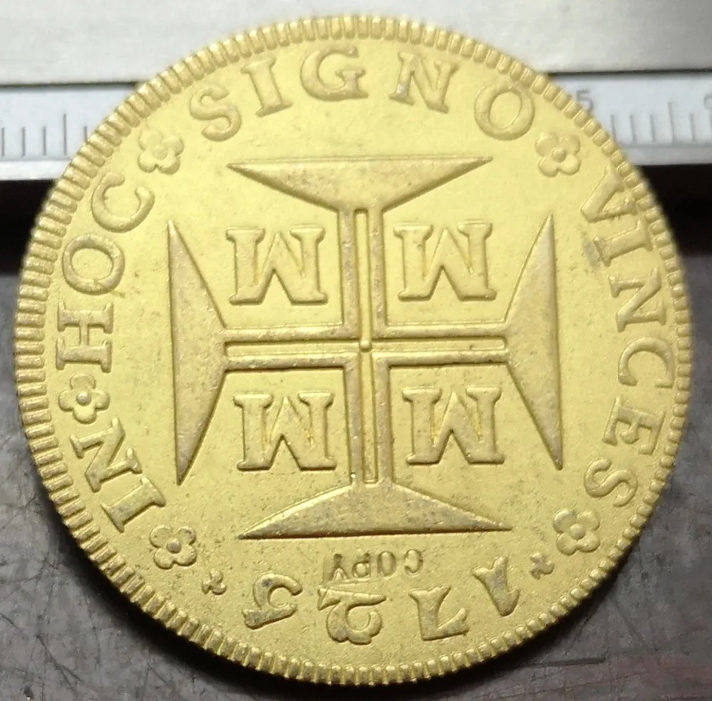 1725 Brazil 10 000 Reis -Joao V Copy Gold coin