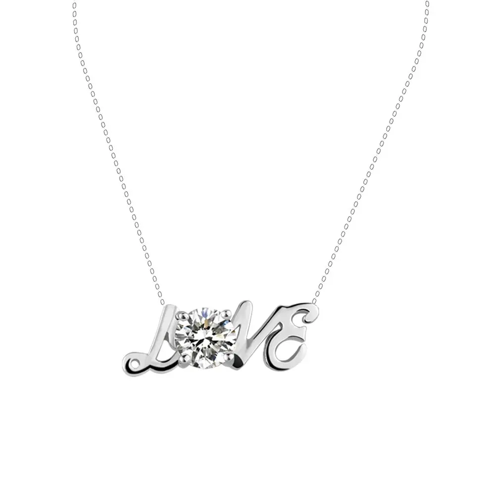 Romantic LOVE Necklace Fashion Jewelry Elegant Woman Luxury Charming Link Chain Lady Ornaments Gift | Украшения и аксессуары