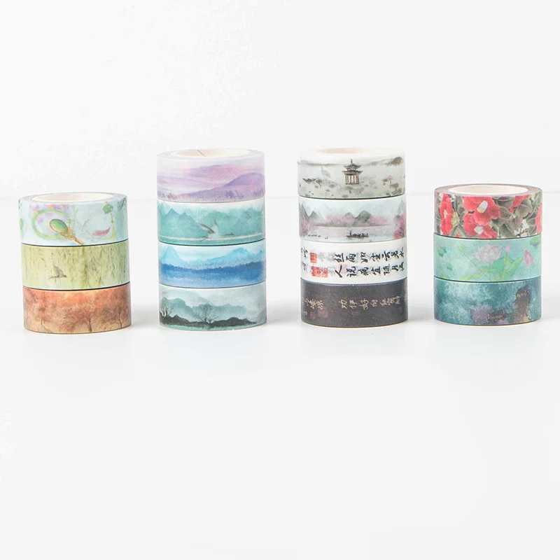 DIY Kawaii цветок клейкая лента Washi Винтаж китайский Стиль клейкой ленты для