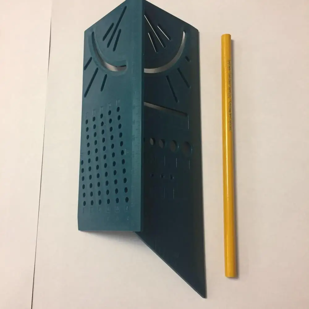 Деревообрабатывающий 3D Mitre угол измерения квадратный размер измерительный инструмент с манометром линейка инструменты с плотником карандаш - Цвет: Dark green with pen