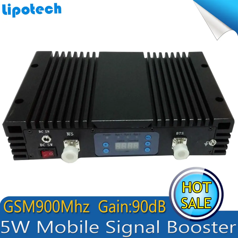 5 Вт Мощный 37dBm усиление 90 дБ GSM повторитель 900 МГц ЖК дисплей и AGC/MGC мобильный