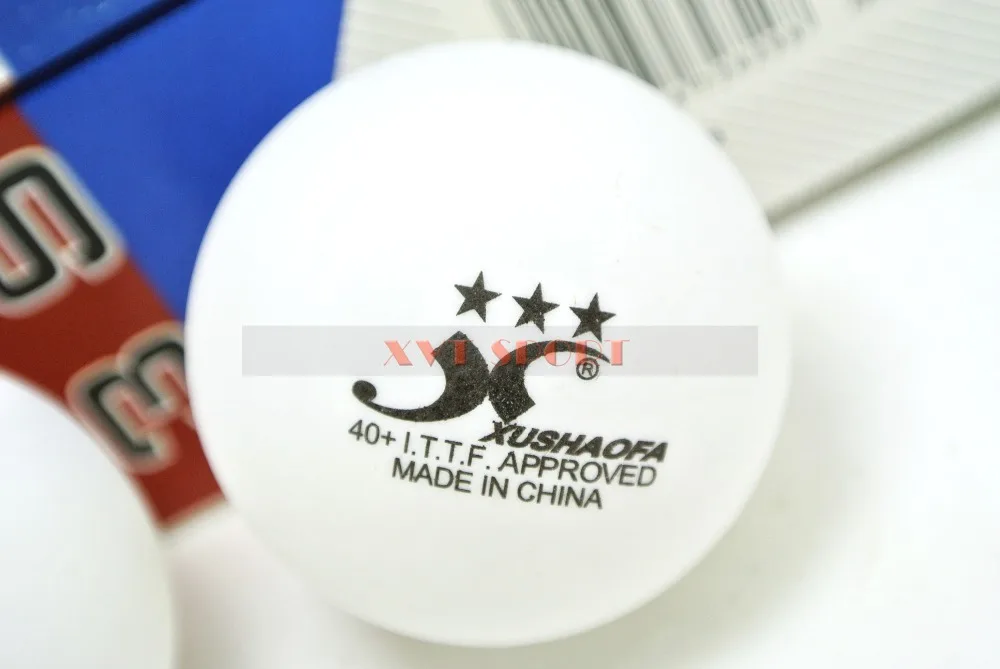 ITTF оцененный XUSHAOFA 3 звезды 40 + новый материал бесшовный полипропиленовый мяч для