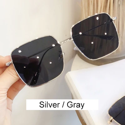 Silver - Gray Ralferty, классические квадратные солнцезащитные очки для женщин,, негабаритные солнцезащитные очки с защитой от уф400 лучей, женские солнцезащитные очки oculos de sol feminino M6237 - Цвет линз: Silver - Gray