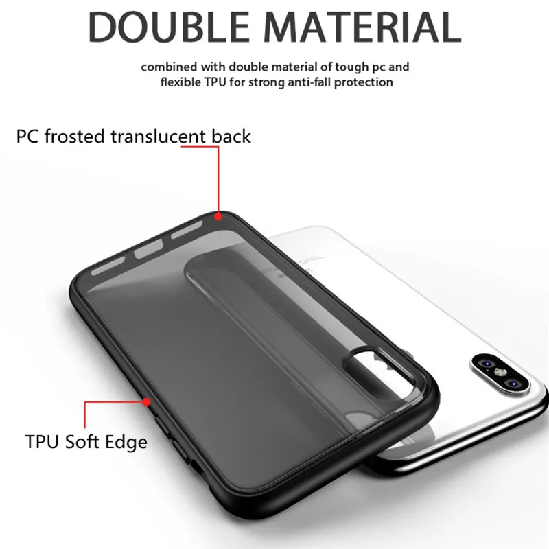 Роскошный прозрачный матовый чехол для мобильного телефона iPhone Xs Max Xr 8 7 Plus TPU