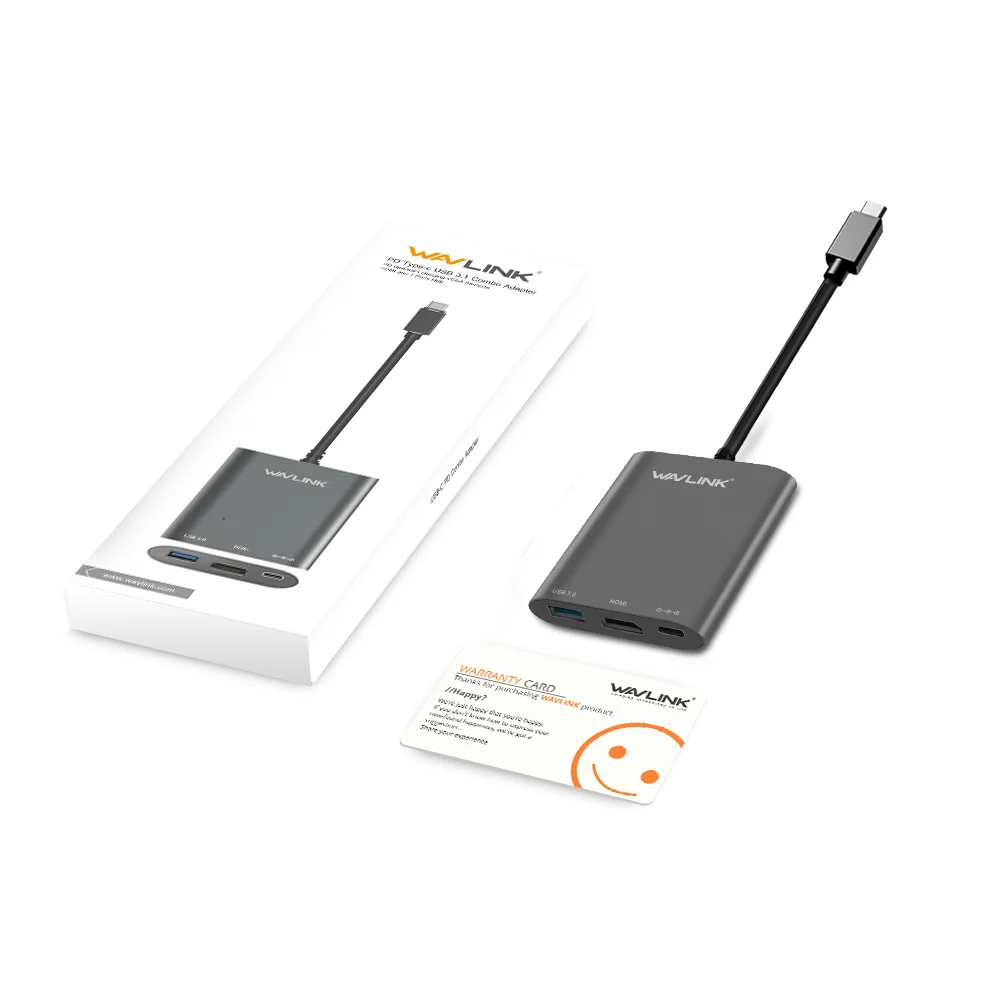 Новый алюминиевый usb концентратор Wavlink с внешним питанием USB 3 1 Type C Gen 2 Hub Super Speed USBC