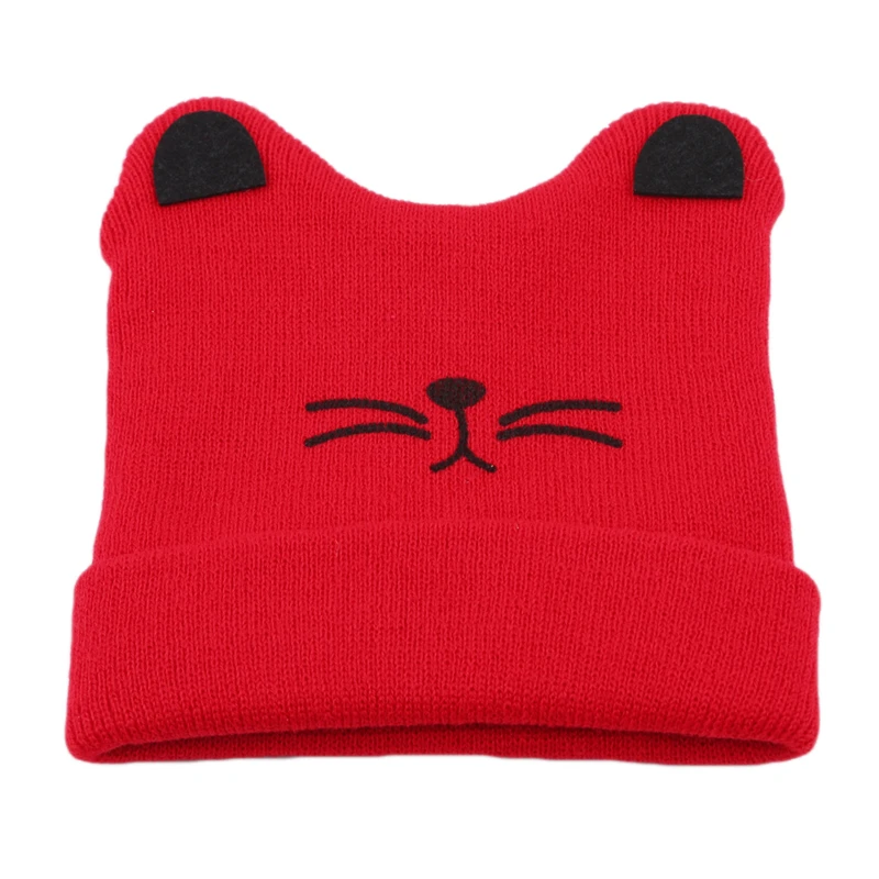 

Hot Kids Spring Autumn Winter Cartoon Cat Beanie Knitted Hats Newborn Baby Girls Boys Cute Hat Soft Casual Caps Kids Accessories
